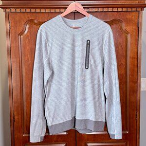 lululemon Men’s Gray Crewneck Sweatshirt Zip Chest Pocket Size M or L